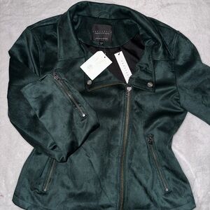 Sanctuary Dark Green Leather Jacket